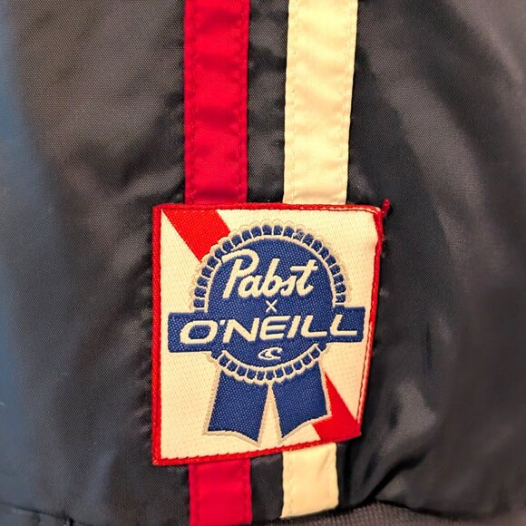 Pabst x O'Neill Mens Size L Navy Blue Red White Full Zip Windbreaker Jacket Top - Picture 8 of 10
